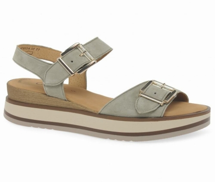 Grey Women's Gabor GAB COLETRAINE 84.684 Wedge Sandals | US42ABEIC