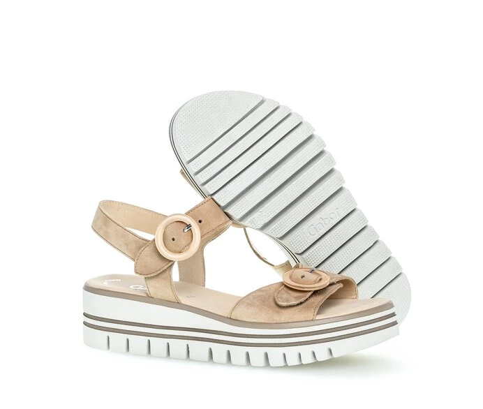 Beige Women's Gabor Sandals | US62RQZAL