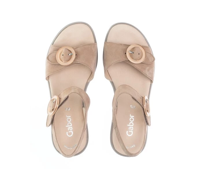 Beige Women's Gabor Sandals | US62RQZAL