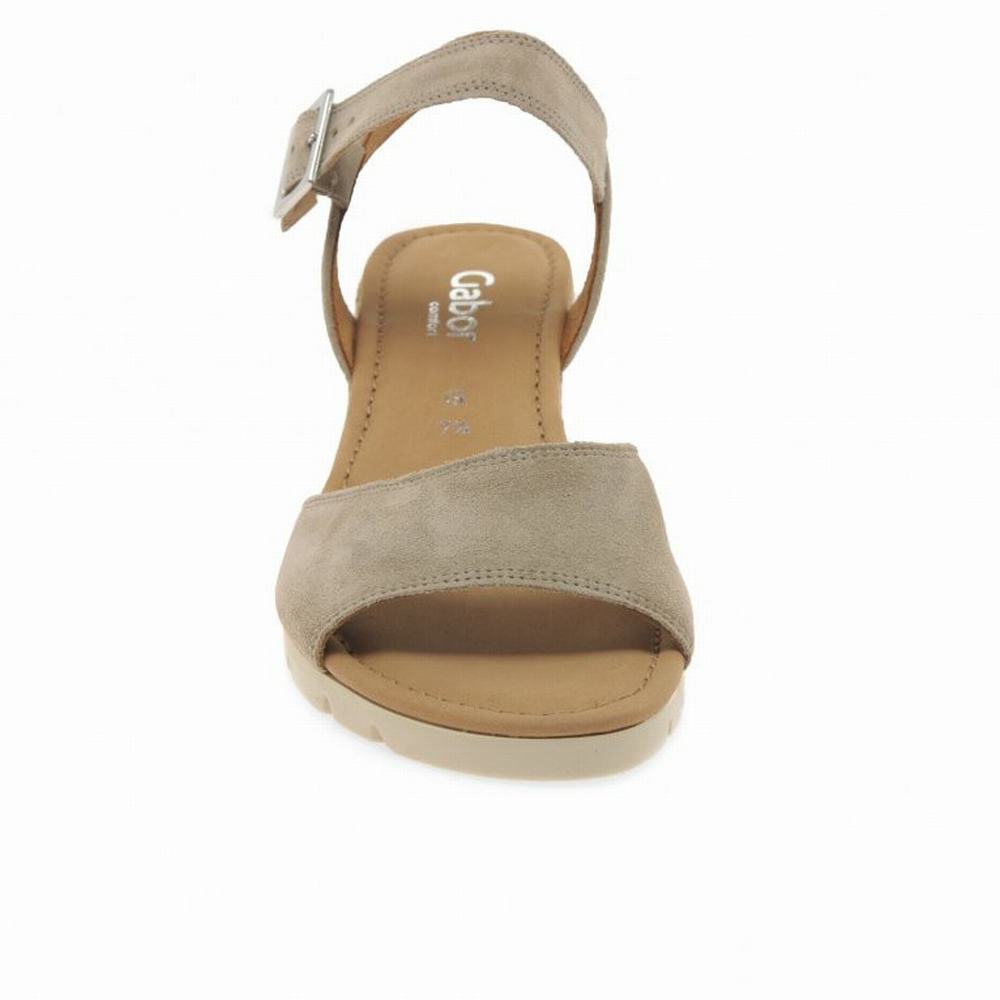Brown Women's Gabor Nieve Heel Sandals Wedge Sandals | US07XQDOH