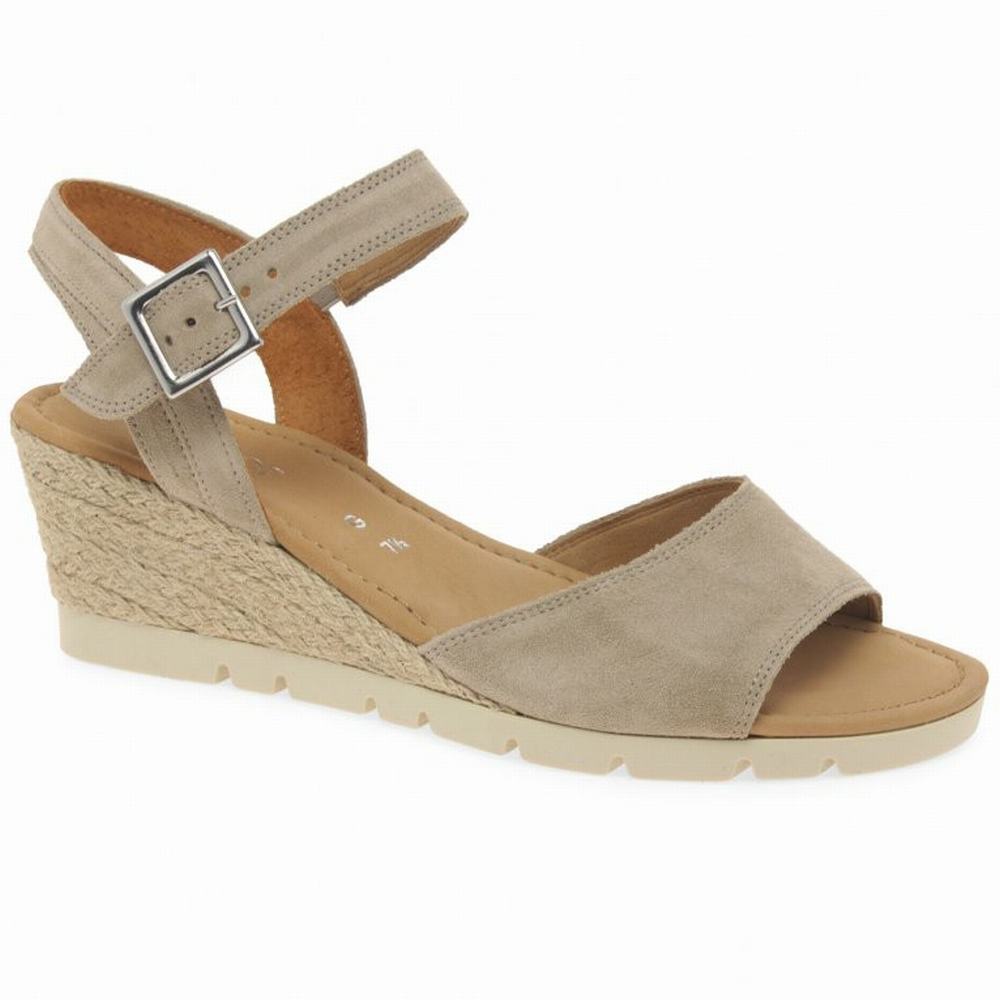Brown Women\'s Gabor Nieve Heel Sandals Wedge Sandals | US07XQDOH