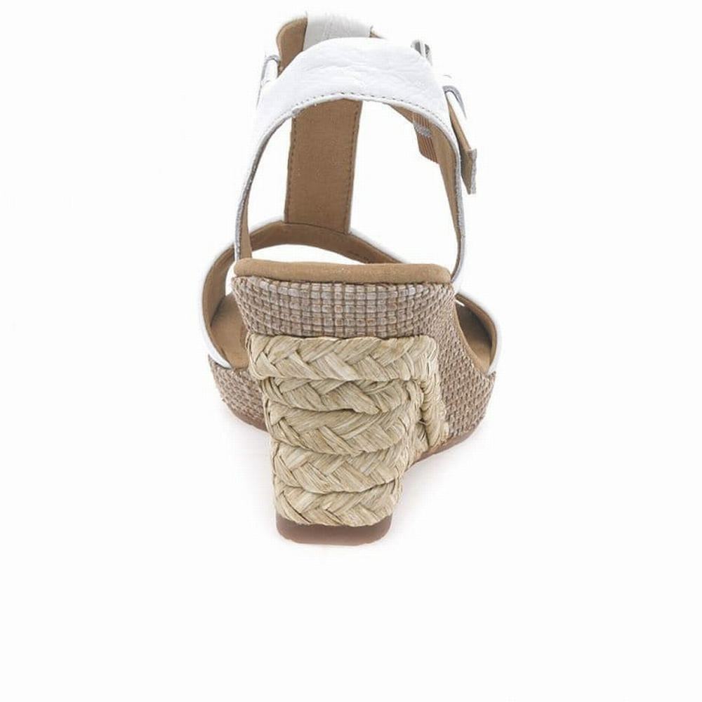 White Women's Gabor Karen Modern Wedge Sandals | US73YSVWO