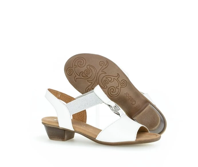 White Women's Gabor Sandals | US63XRBYF