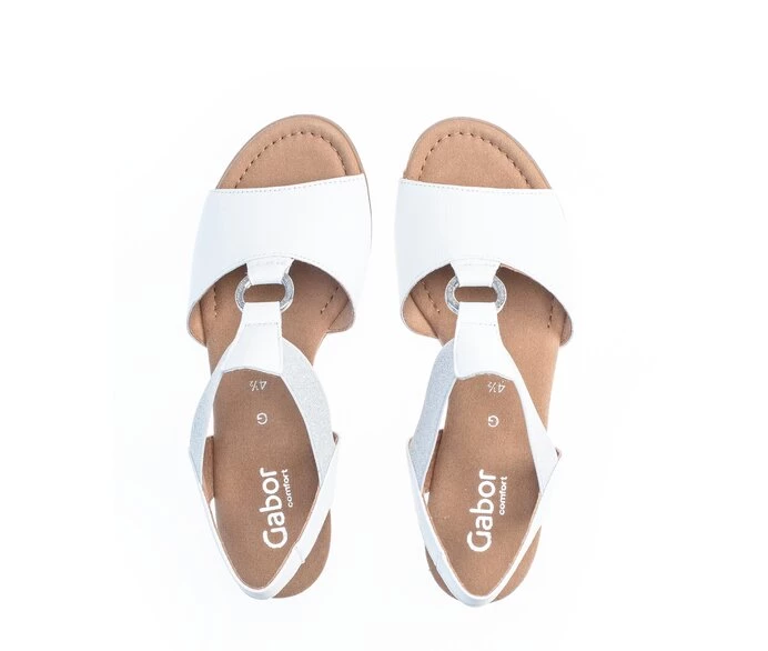 White Women's Gabor Sandals | US63XRBYF