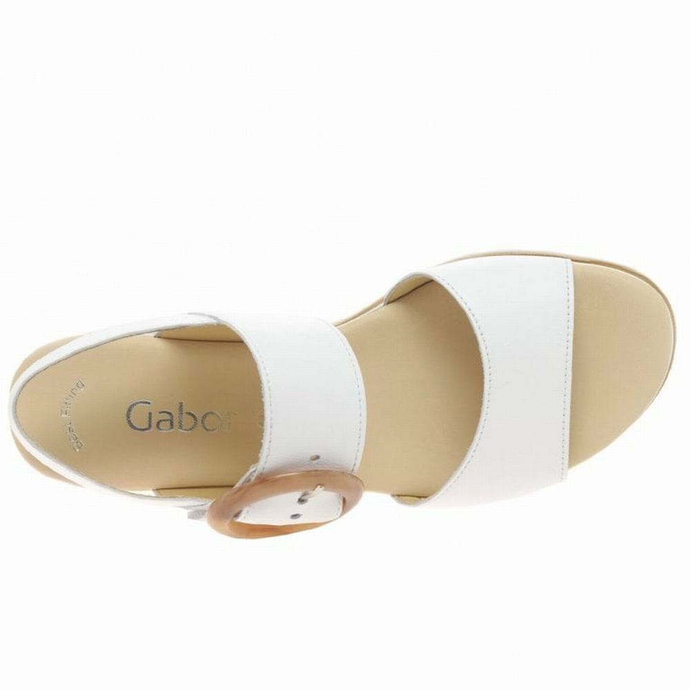 White Women's Gabor Yeo Heel Sandals Wedge Sandals | US19BTMUO